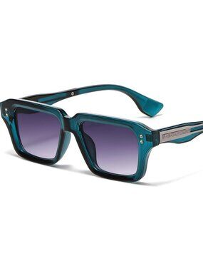 Retro Rectangle Grey Gradient Sunglasses Men Women Fashion Square Frame Shades